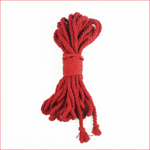 Бавовняна мотузка BDSM 8 метрів, 6 мм, червоний колір