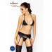 Комплект белья под латекс CAPRI SET black S/M - Passion: мини-бикини, стринги, пояс для чулок , Комплекты белья