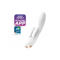 Смарт вібратор кролик із подвійним відростком Satisfyer Double Flex White