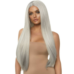 Leg Avenue Long straight center part wig Grey