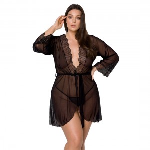 AMBERLY PEIGNOIR black 4XL/5XL - Passion
