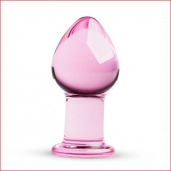 Рожева анальна пробка зі скла Gildo Pink Glass Buttplug