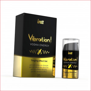 Жидкий вибратор Intt Vibration Vodka (15 мл), густой гель, вкусный, действует до 30 минут