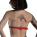 Ліф Серце з натуральної шкіри Feral Feelings - Hearts Bra Red ,