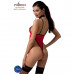 Боді з високим вирізом стегна AKITA BODY red L/XL - Passion Exclusive , Сексі білизна, Passion (Польща)