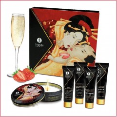 Подарочный набор Shunga GEISHAS SECRETS – Sparkling Strawberry Wine: для шикарной ночи вдвоем