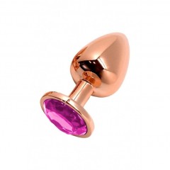 Анальна пробка Wooomy Tralalo Rose Gold Metal Plug MAGENTA M