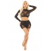 Комплект Leg Avenue Rhinestone Crop Top and Mini Skirt One Size, Black , ,