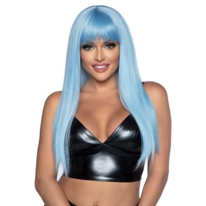 Довга блакитна перука Leg Avenue Long straight bang wig Blue, гладенька, 61 см