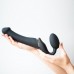 Безремневой страпон с вибрацией Strap-On-Me Vibrating Black M, диаметр 3,3см, пульт ДУ, регулируемый , Страпони,