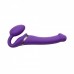 Безремневой страпон с вибрацией Strap-On-Me Vibrating Violet M диаметр 3,3см, пульт ДУ, регулируемый , Страпоны