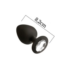 Анальна пробка з кристалом MAI Attraction Toys №48 Black (мята упаковка)