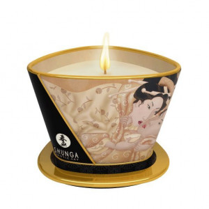 Массажная свеча Shunga Massage Candle – Vanilla Fetish (170 мл) с афродизиаками