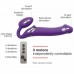 Безремневой страпон с вибрацией Strap-On-Me Vibrating Violet M диаметр 3,3см, пульт ДУ, регулируемый , Страпоны