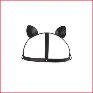 Маска кошечки Bijoux Indiscrets MAZE - Cat Ears Headpiece Black, экокожа