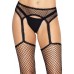 Leg Avenue Net stockings with garter belt Black O/S , ,