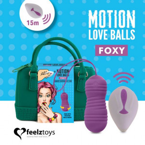 Вагинальные шарики с жемчужным массажем FeelzToys Motion Love Balls Foxy с пультом дистанционного управления