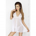 Прозора сорочка бебі дол JANET CHEMISE white L/XL - Passion, трусики , Сексі білизна, Passion (Польща)