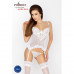 Корсет з пажами JANET CORSET white XXL/XXXL - Passion, трусики, напівпрозорий , Корсети, Passion (Польща)