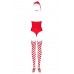 Боді Obsessive Kissmas teddy red L/XL (м'ята упаковка!!!) , ,