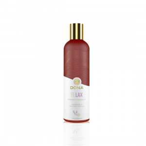 Натуральное массажное масло DONA Relax – Lavender & Tahitian Vanilla (120 мл) с эфирными маслами