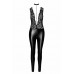 Комбінезон Noir Handmade F298 Libido Deep-V catsuit with collar and pearl chain - XL ,