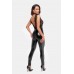 Комбінезон Noir Handmade F298 Libido Deep-V catsuit with collar and pearl chain - XL ,