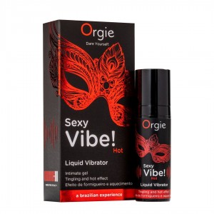 Рідкий вібратор Orgie Sexy Vibe! Hot, 15 мл (м'ята упаковка!!!)