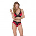 Трусики з широкою гумкою і мереживом Passion PS001 PANTIES red/black, size XL , Сексі білизна, Passion (Польща)