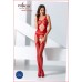 Бодістокінг Passion BS057 red, комбінезон, імітація панчох і пояса , Комбінезони,