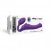 Безремневой страпон с вибрацией Strap-On-Me Vibrating Violet M диаметр 3,3см, пульт ДУ, регулируемый , Страпоны