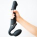 Безремневой страпон с вибрацией Strap-On-Me Vibrating Black M, диаметр 3,3см, пульт ДУ, регулируемый , Страпони,