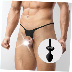 Чоловічі труси XS-2XL із силіконовою анальною пробкою Art of Sex - Joni plug panties size S Black