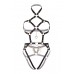 Leg Avenue Heart ring harness teddy Black M , ,