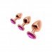 Анальна пробка Wooomy Tralalo Rose Gold Metal Plug MAGENTA L ,