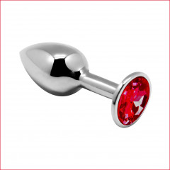 Металева анальна пробка з кристалом Alive Mini Metal Butt Plug Red L