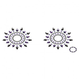 Пестис из кристаллов Petits Joujoux Gloria set of 2 - Black/Purple, украшение на грудь