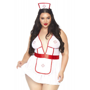 Leg Avenue Roleplay Nightshift Nurse + 1X-2X White/Red