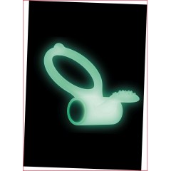 Ерекційне кільце Dorcel Power Clit White PHOSPHO з вібрацією, біле, світиться в темряві
