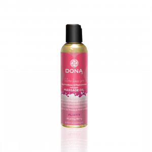 Масажна олія DONA Massage Oil FLIRTY – BLUSHING BERRY (110 мл) з феромонами та афродизіаками