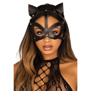 Leg Avenue Vegan leather studded catmask Black