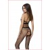 Бодистокинг Passion BS048 black, комбинезон, имитация колгот и открытого топа , Комбинезоны