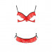 Комплект белья CHERRY SET OpenBra red S/M - Passion Exclusive: открытый лиф, трусики-юбочка , Комплекты белья
