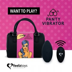 Вибратор в трусики FeelzToys Panty Vibrator Black с пультом дистанционного управления, 6 режимов робот