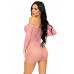 Leg Avenue Heart net mini dress OS Pink , ,