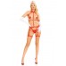 Портупея з чокером і гартери Leg Avenue 2PC Vegan Leather Nurse Harness Teddy and Headband Red S , ,