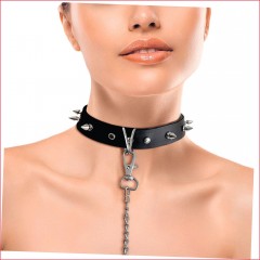 Ошейник с шипами и поводком Art of Sex - Collar Spikes and Leash