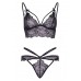 Leg Avenue Strappy bralette and g-string M Black ,