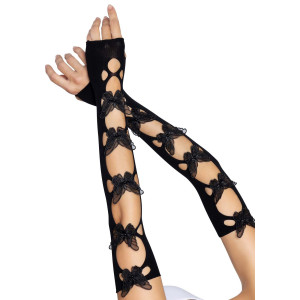 Leg Avenue Butterfly applique arm warmers Black