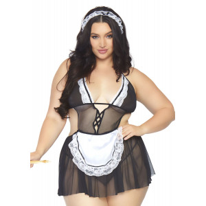 Leg Avenue Roleplay Fantasy French Maid + 1X-2X Black/White